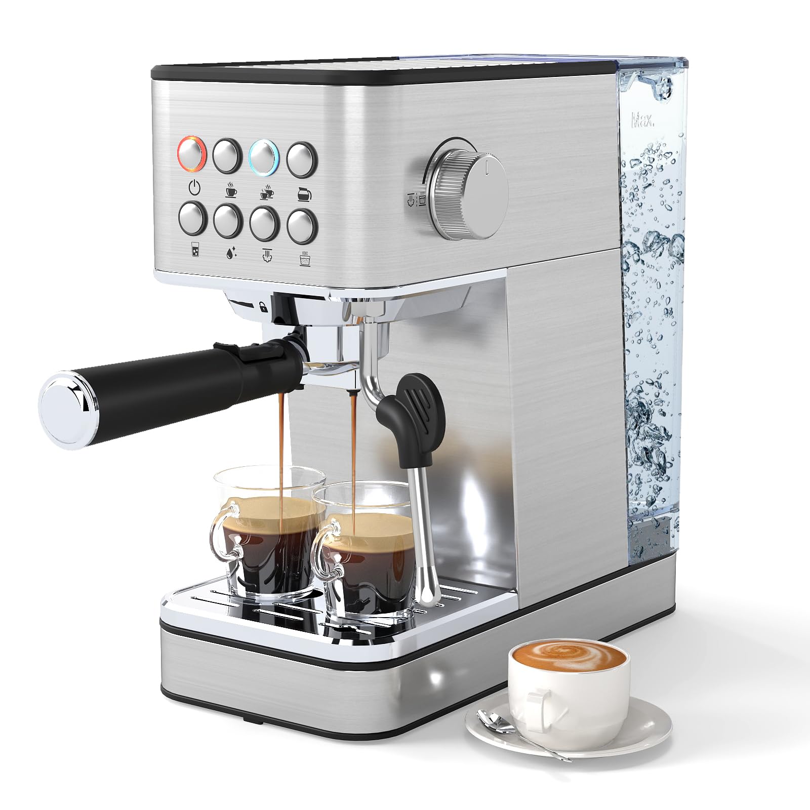 COSTWAY Espresso Machine 20 Bar, Compact Stainless Steel Coffee